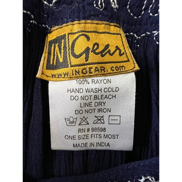 IN-GEAR Boho Navy Blue crinkle boho maxi dress hippie sleeveless embroidered OS - Picture 8 of 9